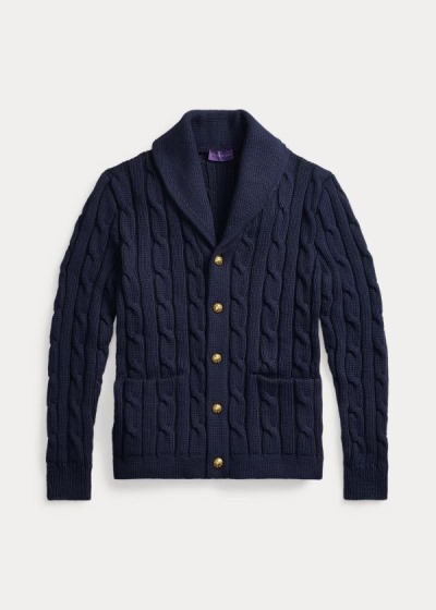 Men's Ralph Lauren Cable Cotton-Blend Cardigan | 213049EJT